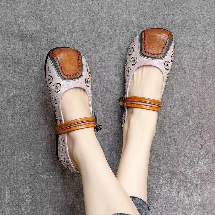 Retro Mělké Lodičky s Dutým Svrškem na Vysokém Podpatku Dámské Jarní a Letní Pohodlné Univerzální Šlachovitá Měkká Podrážka