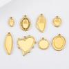 5 pièces Acier Inoxydable 18K Cadres Lune Ovale Bezels Vides Base Pendentif Cœur Géométrique Charme Boucle d'Oreille Fabrication de Bijoux