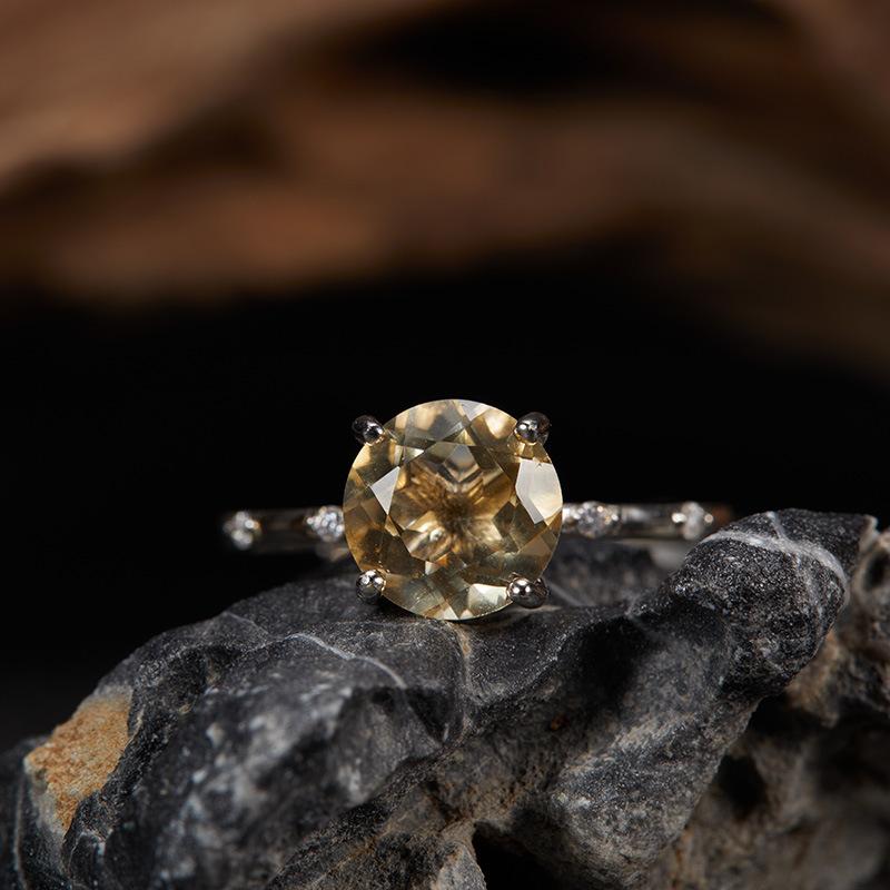 Original Design Does Not Fade Niche High Sense S925 Sterling Silver 18K Natural Citrine Lucky Treasure Ring Women