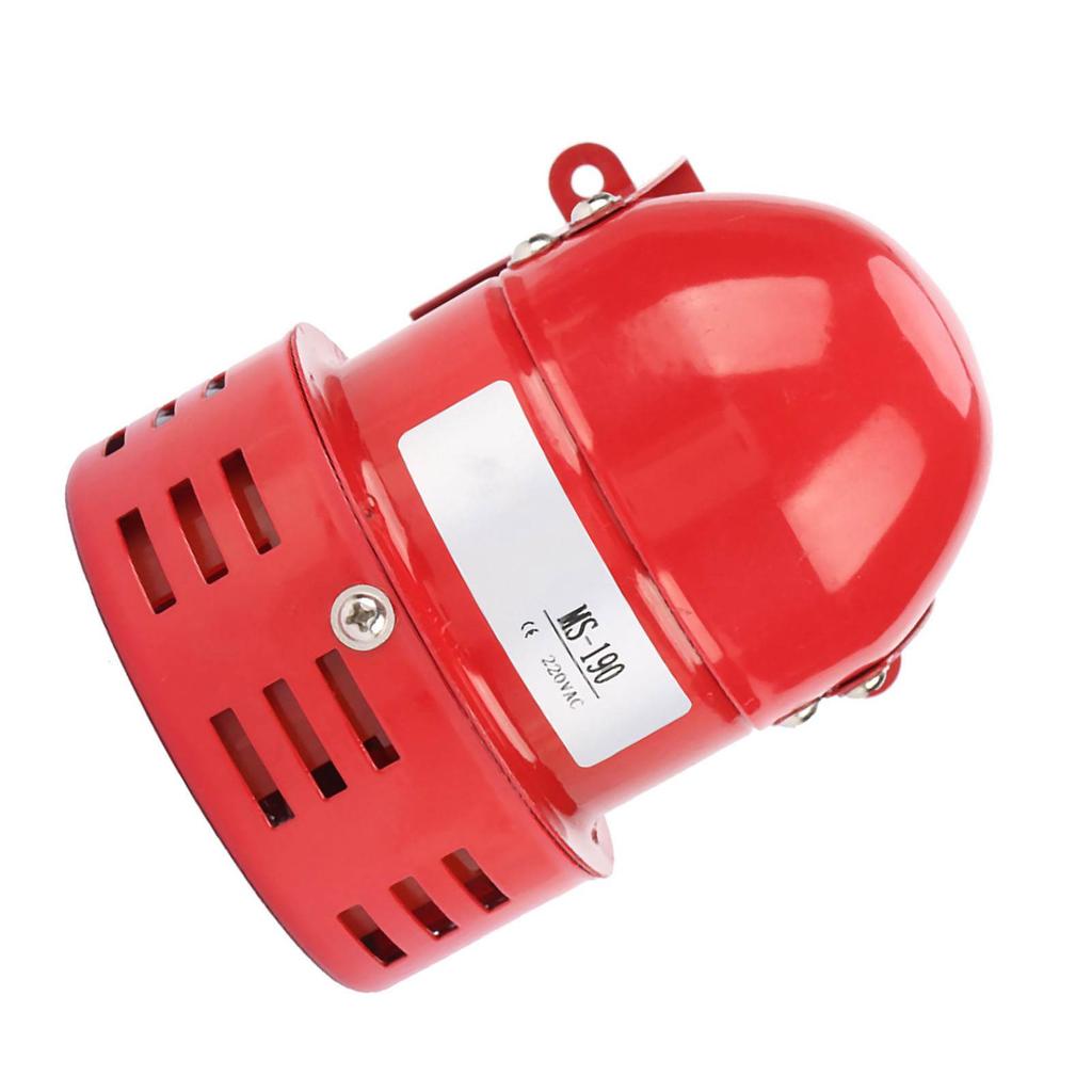 220V 110DB Red Mini Metal Motor Alarm Industrial Sound Electrical Guard Against Theft MS 190