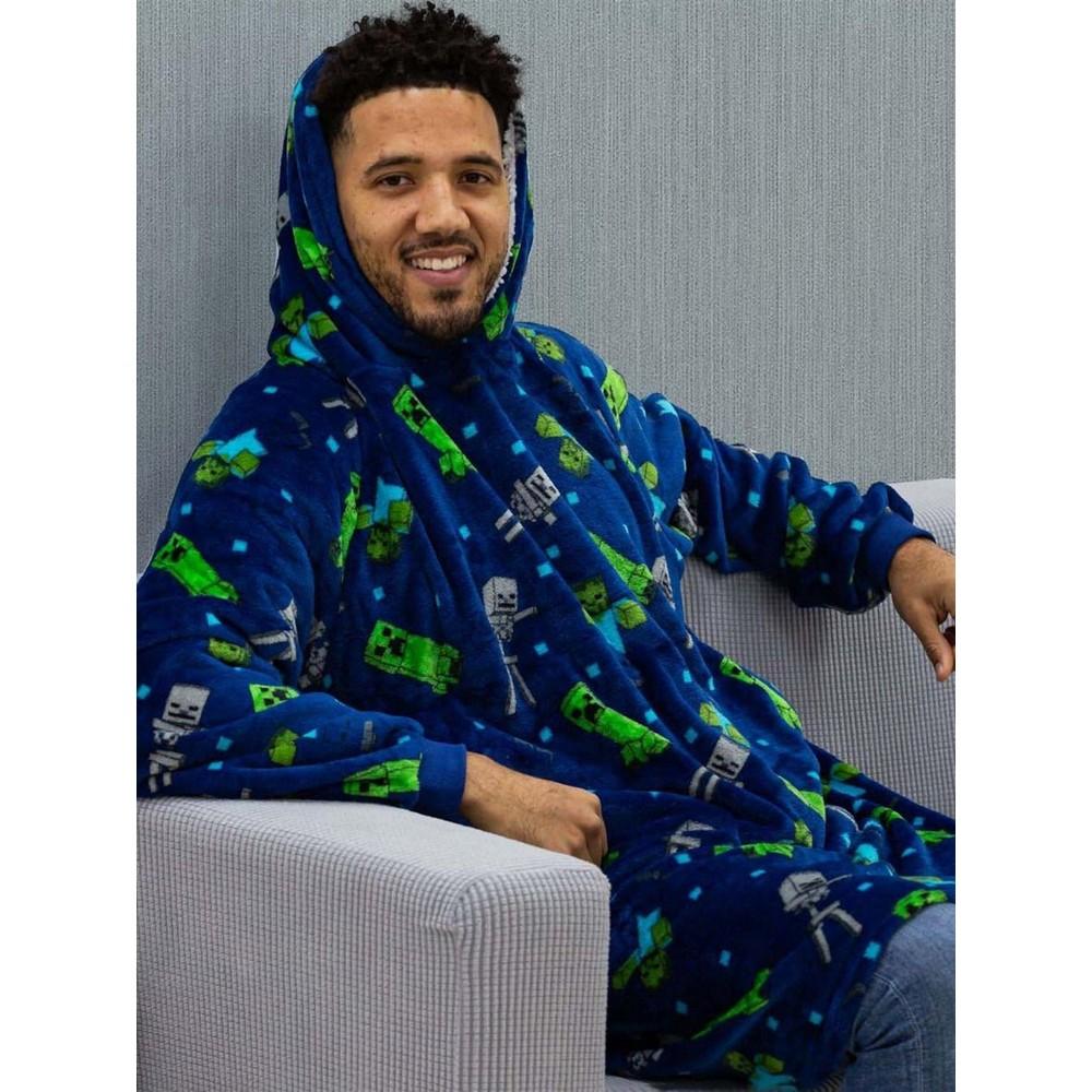 Minecraft Unisex přikrývka s kapucí pro dospělé Creeps Fleece