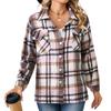 2024 European And American Autumn And Winter New Button Lapel Loose Long Sleeved Plaid Woolen Coat For Women