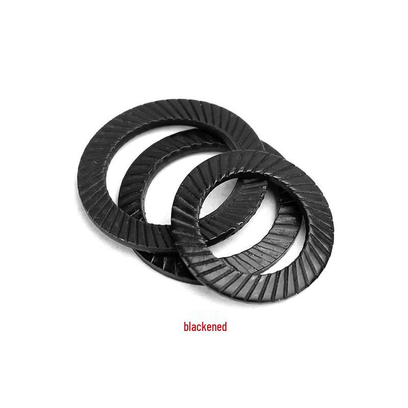 Double-Sided Serrated Lock Washer, 65Mn Steel & 304 Stainless, Anti-Loosening & Anti-Slip, Self-Locking