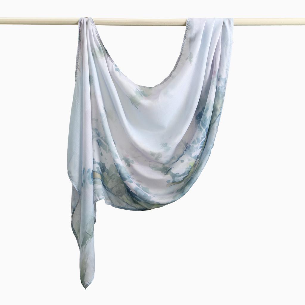 New Watercolor Printed Voile Hijab Scarf For Woman Muslim Hijabs Shawl Fashion Long Wraps Female Headband Ethnic Islam Ramadan