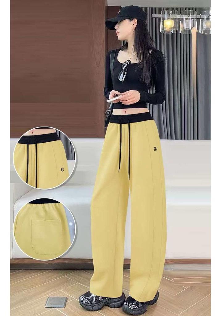 Versatile Red High-Waisted Casual Plus Size Pants for Middle-Aged and Elderly Women - Comfortable, Slimming, Sports-Ready Fit