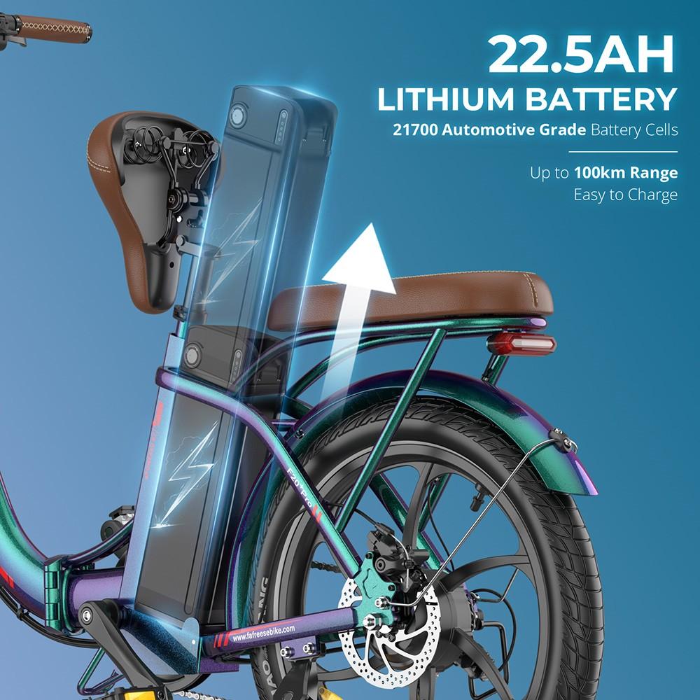 Fafrees F20+ Pro Sammenleggbar Elektrisk Sykkel, 250W Motor, 36V 22.5Ah Batteri, 20*3.0 tommers Dekk, 25km/h Maks Hastighet