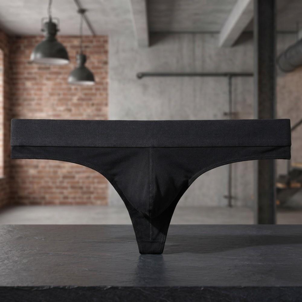 Breathable Cotton Men Thin Thongs Underpants Low Waist Men's Panties T-back Underwear Male Briefs Sports
