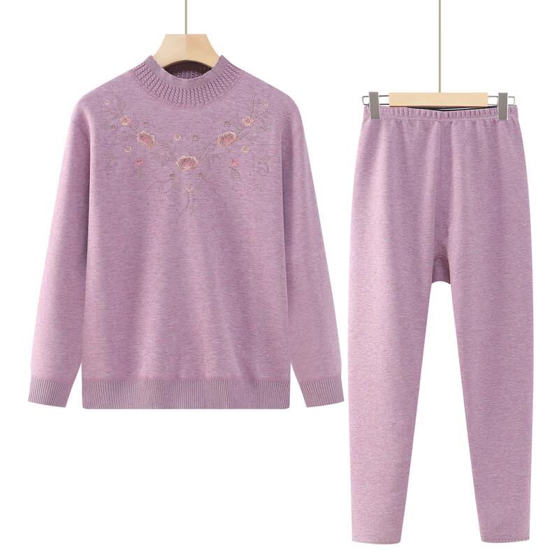 YUZHAOLIN Women's Plus Size Thickened Fleece Thermal Set for Seniors