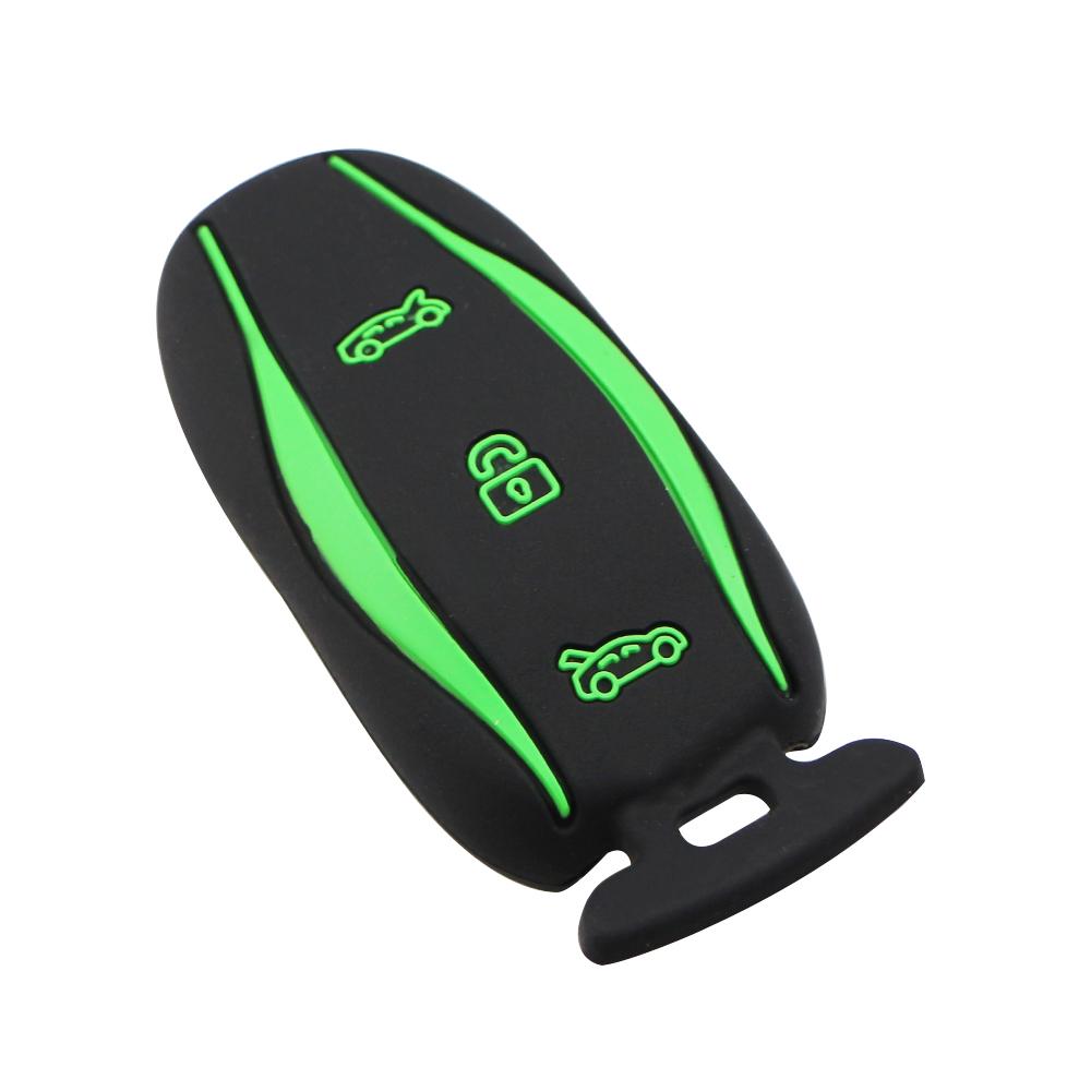Silicone Car Key Case for Tesla Model X 3 Y 75D/90D/P100D 3-Button Remote Controller Key Fob Cover Shell Accessory