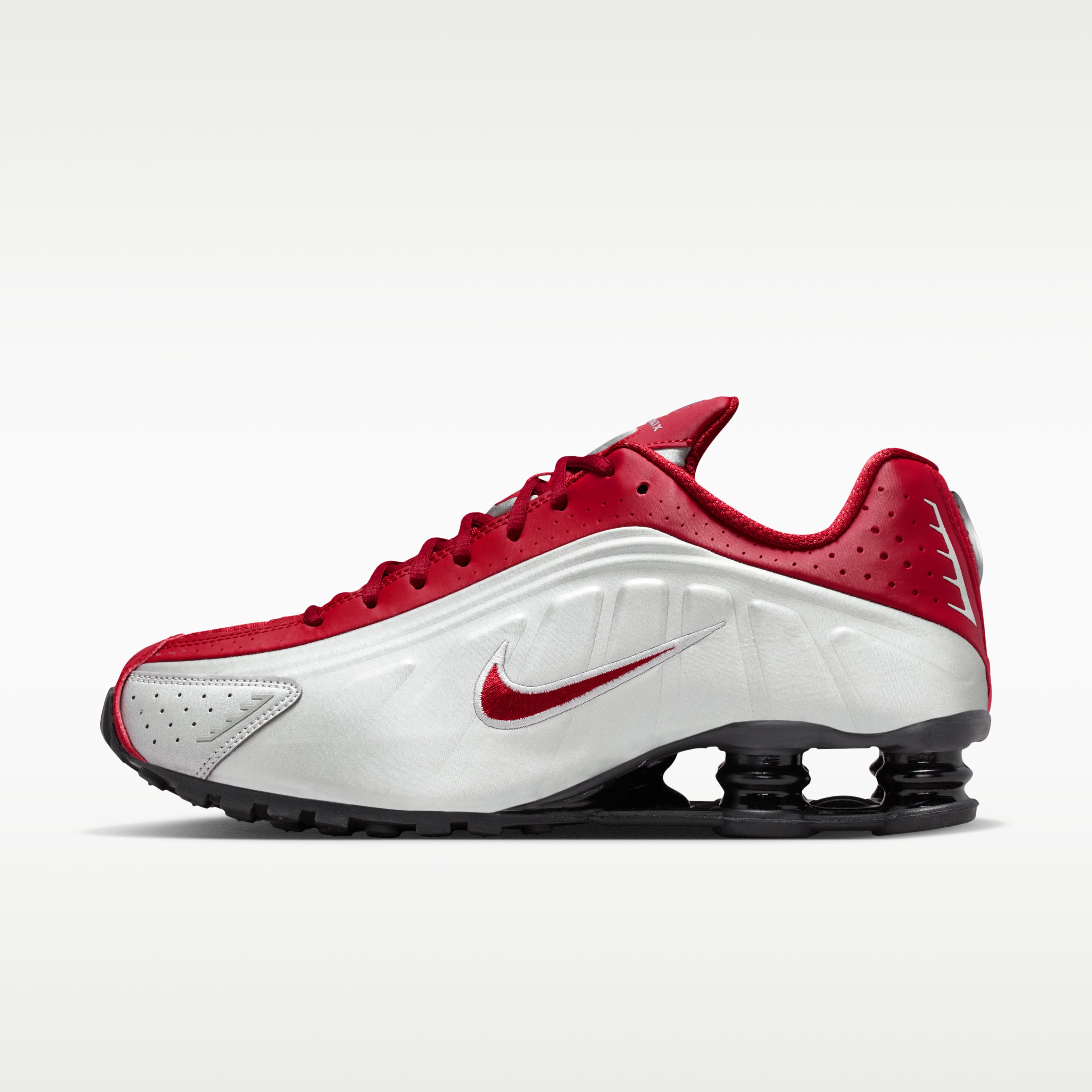 Nike Shox R4 Metallic Silver Black Crimson 35.5