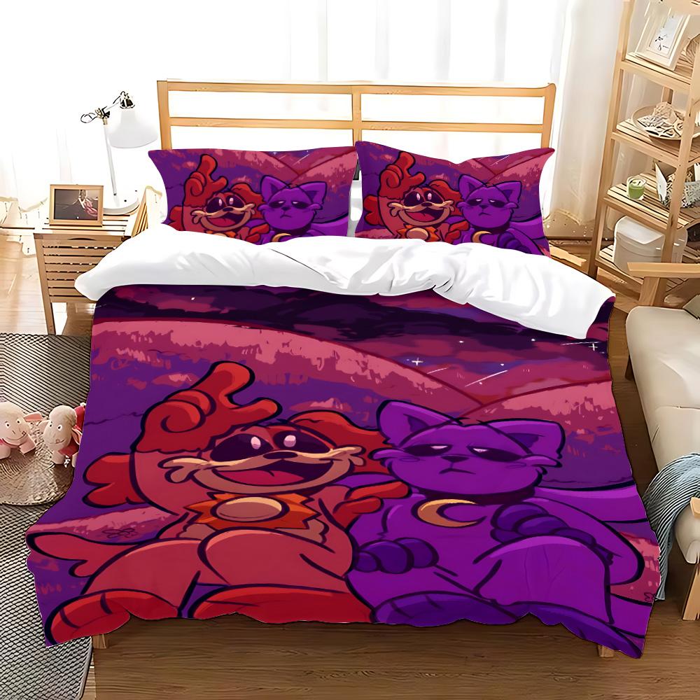 3D Tisk Hra CatNap x DogDay Ložní soupravy Přikrývka Prošívaná přikrývka Přehoz na postel Povlak na přikrývku Povlak na polštář 2-3dílné sady Dekorace ložnice