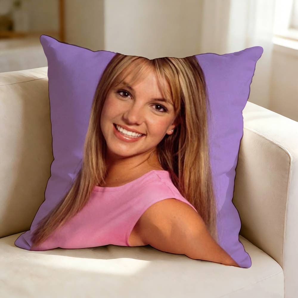 Renowned Pop Singer BBritney SSpears Square DoubleSided printed Pillow Case Bedroom Bedside Pillow Sofa Cushion Cover