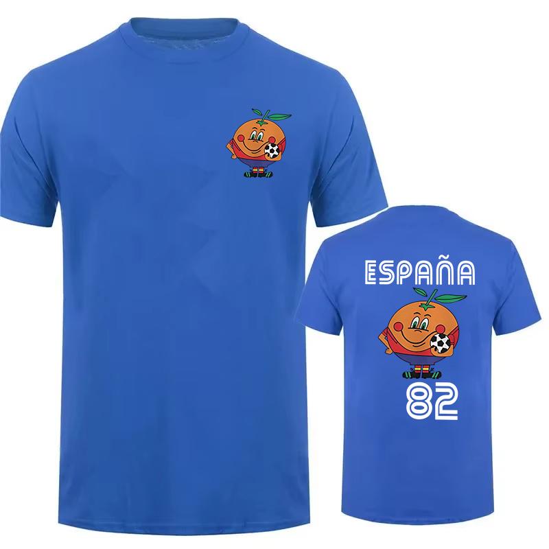 T-shirt Naranjito Uomo Donna Girocollo Espana 82 Mascotte Spagna 1982 Calcio Maglietta Manica Corta Top Casual