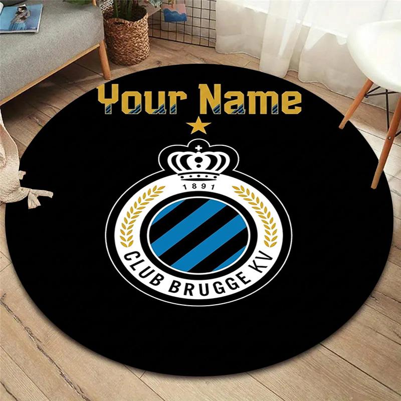 Club Brugge Kv Crest Custom Name Round Area Rug Carpet Rug For Living Room Bedroom Sofa Playroom Decor Nonslip Floor Mat