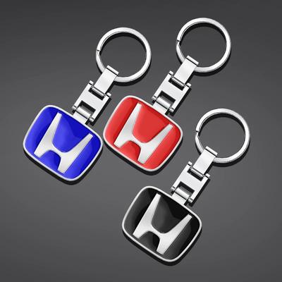 Metall Auto Embleme Schlüsselanhänger Schlüsselring Anti-Verlust Schlüsselanhänger Anhänger Für Honda S City HRV Jazz Accord Civic CRV Fit Vezel Odyssey OM4