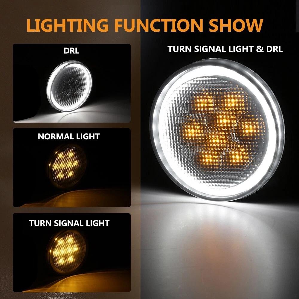 Jeep Wrangler Yellow Grille Daytime Running Light Strip