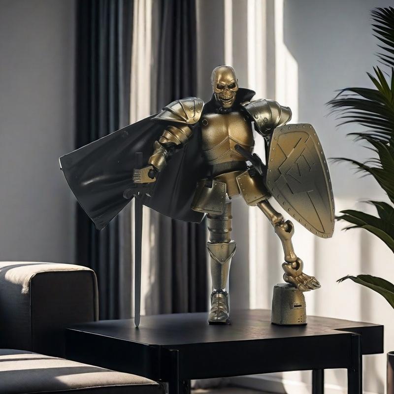 Medieval Knight Action Figure 3D Printed Knight Collection Exquisite Medieval Statue Desk Decoration for Families, Lovers Gifts