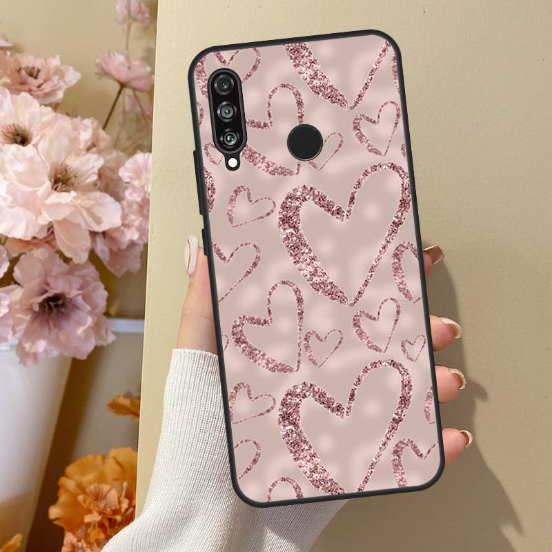 

Чехол в стиле розового золота с любовью для Huawei P40 Lite P20 P50 P30 Pro P Smart Z 2019 Nova 5T, чехол для Honor 50 Honor 10i or 20i