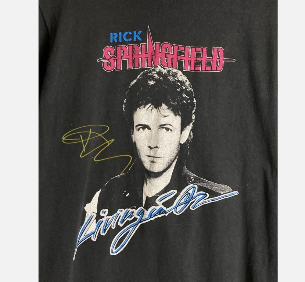 

Vintage Rick Springfield Living in Oz World Tour Cotton Black S-45XL Shirt 4XL
