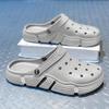 Zuecos Huecos de Color Sólido para Hombre de Talla Grande, Zapatillas EVA Cómodas Antideslizantes Duraderas de Suela Blanda para Actividades de Interior y Exterior para Hombre