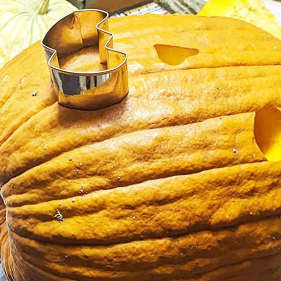 Halloween Kürbisschnitzset, Edelstahl-Ausstecher-Set, DIY Jack O'Lantern Werkzeug zur Kürbisdekoration, Backgeschenk