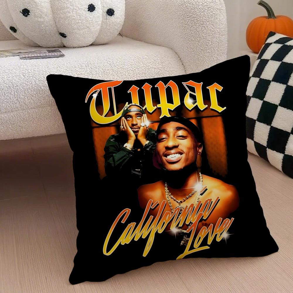 T-Tupac S-Shakur All Eyez On Me Cushion Cover Linen Pillow Case Soft Breathable Protective Couch Room Decoration