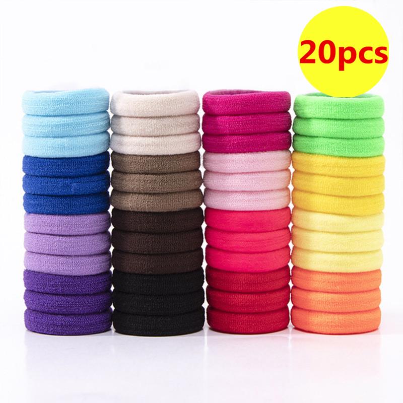 Buy 20 PCS Candy Color Hair Rope Tie Hairband Rope Girls Rubber Band ...