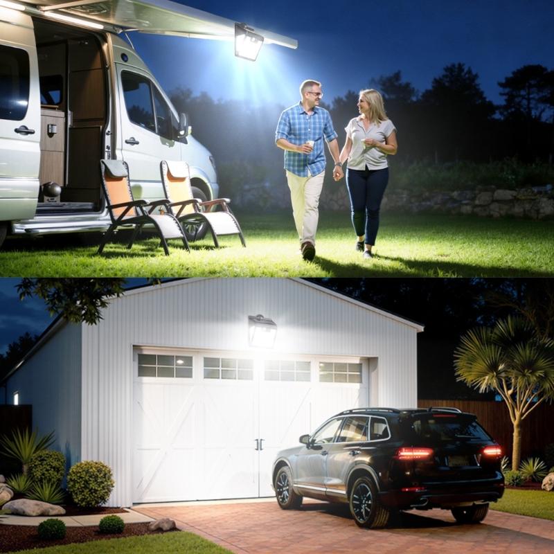 Solar Powered Outdoor Wall Lamp with Motion Activated 3-Side LED Light for Garden Porch and Walkway Areas Use