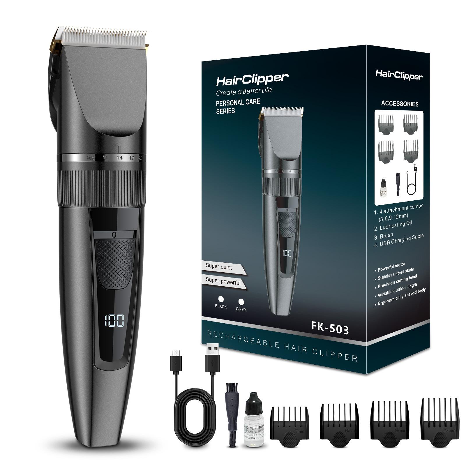 

Special electric hair clipper for hair salon, electric hair clipper, oil head carving hair clipper, high-power shaving hair clipper сірий