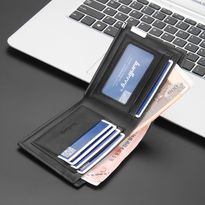 Men's Short Wallet Iron Edge Blue Card Bag Men's Horizontal Small Wallet