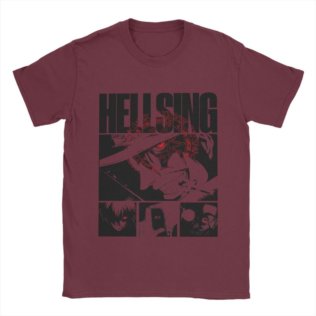 Funny Hellsings   T-Shirt for Men Crewneck 100% Cotton T Shirt  Short Sleeve Tees Printing Tops