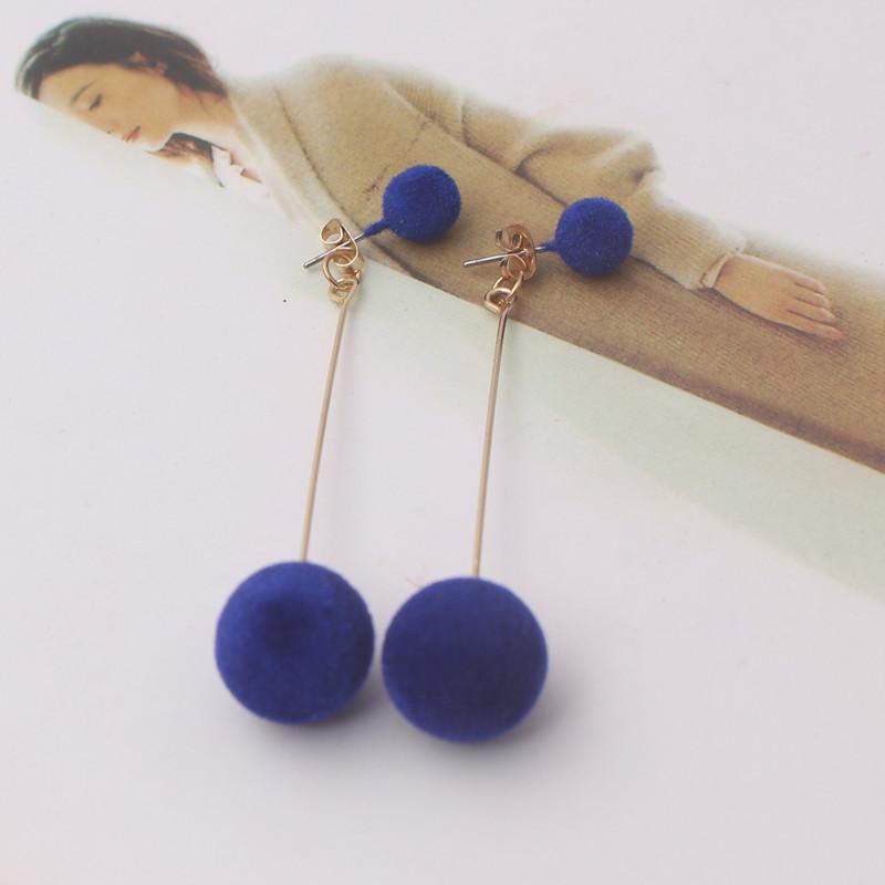 Korean Sweet Stud Earrings for Girls Bobo Plush Ball Long Earrings For Women Temperament Fashion Jewelry Earring brincos
