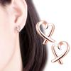 Simple And Elegant Hollow Heart-shaped Earrings Trendy Japanese Ear Jewelry Wholesale