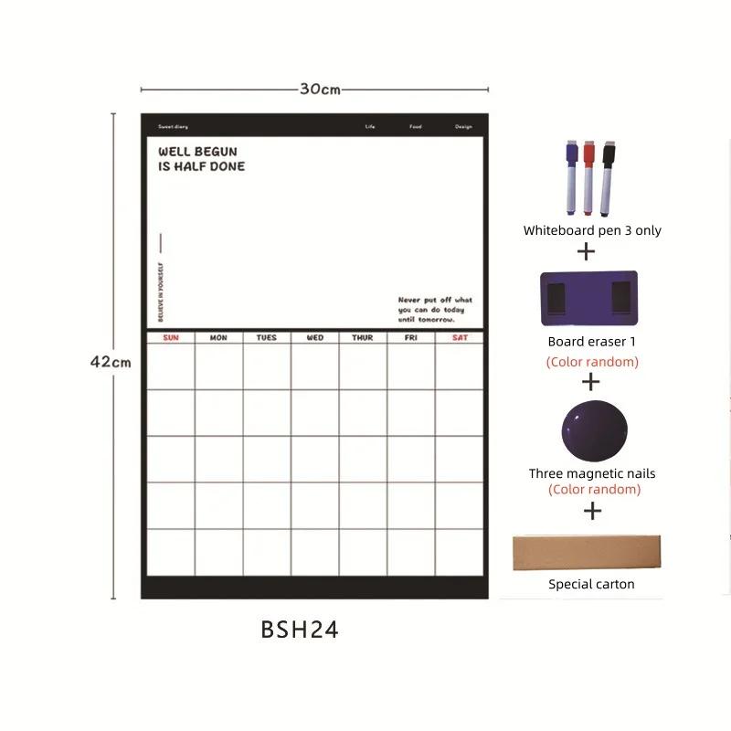 

Fridge Magnetic Calendar Board Monthly Weekly Planner Refrigerator Magnetic Sticker Soft Note Message Sticker Home Decoration