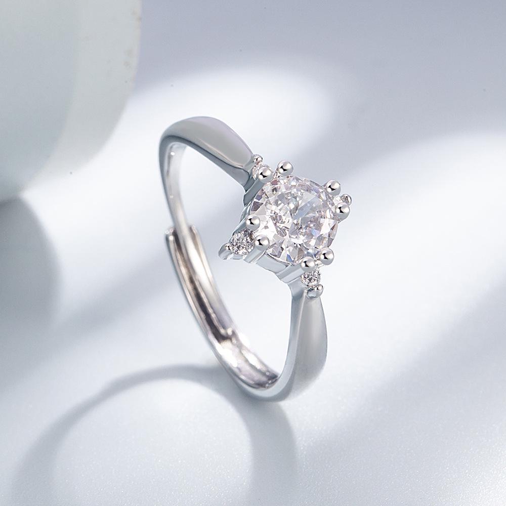 Korean Style Zirconia Open Ring: Exquisite & Elegant Light Luxury Jewelry