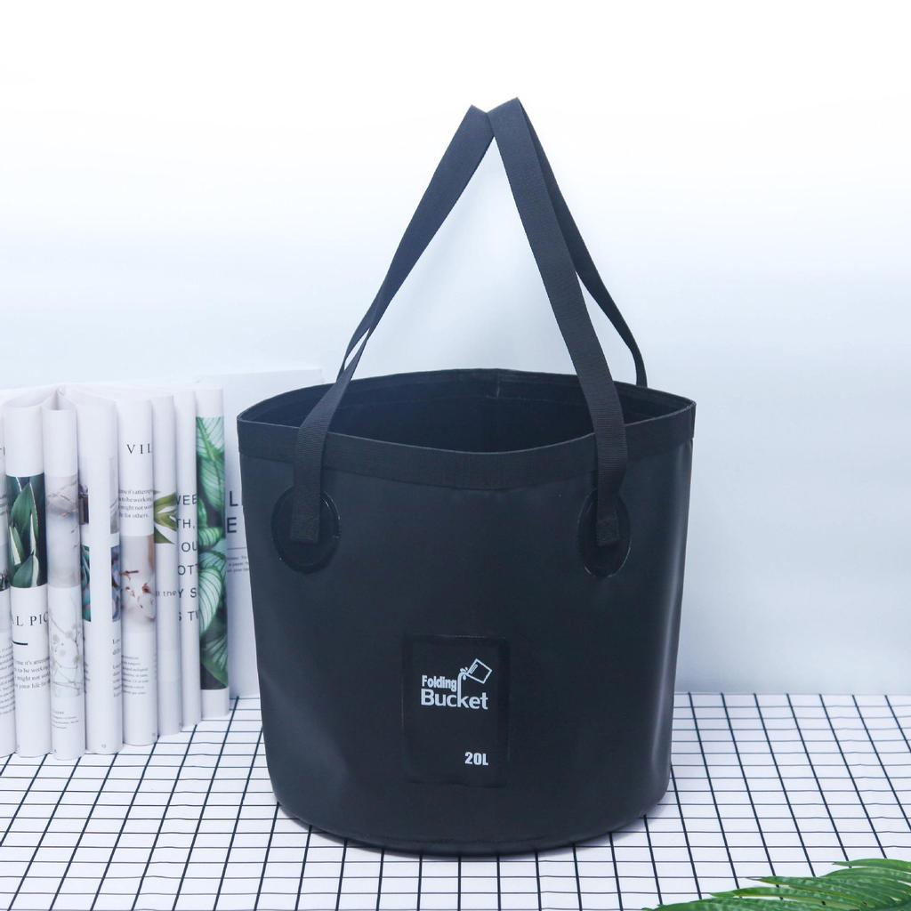 Outdoor 20L camping folding bucket multifunctional large capacity portable fishing bucket