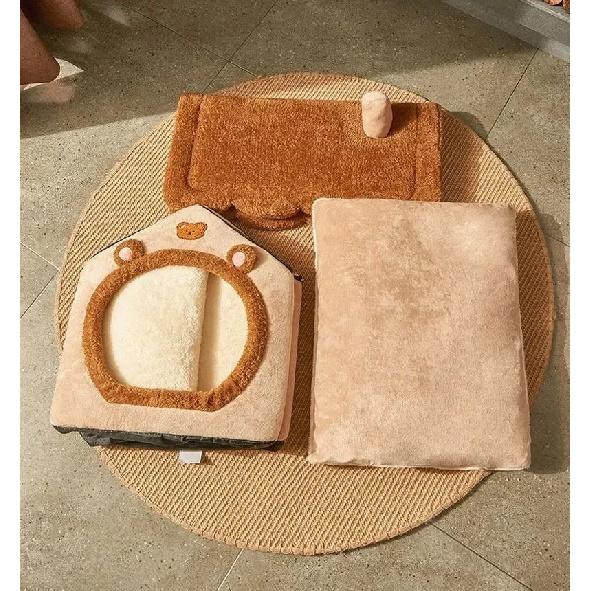 Fashionable Semi-Enclosed Sleeping Comfortable Cat Bed Pet Tent Comfortable Cave Nest Suitable for Small Dogs Teddy Cat Kennel