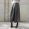 Loose Woolen Wide Leg Skirts Pants Women Pleated Casual Pants Winter Autumn Straight Trousers Elastic High Waist Fat Leg Pants