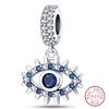 Fit 925 Silver Charms Beads Mysterious Devil's Eye Fatima's Hand Pendant Charms For Women Fine DIY Jewelry