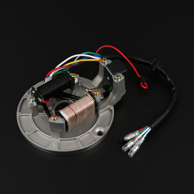 Jh70 Motorradzubehör 2-Spulen-Magneto-Statorplatte Zündspule Kompatibel mit 70ccm 90ccm 110ccm 125ccm Pit Dirt Bike