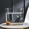 Oval/Square Desktop Fish Tank Transparent Round Goldfish Tank Fish Breeding Tanks  Home
