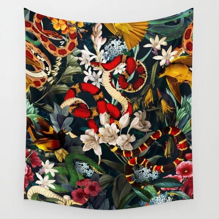 Blumen Wandteppich Wandbehang Mysteriös Romantischer Wandteppich Hintergrund Mandala Haus Wohnzimmer Schlafzimmer Dekor Wandteppich Dekoration