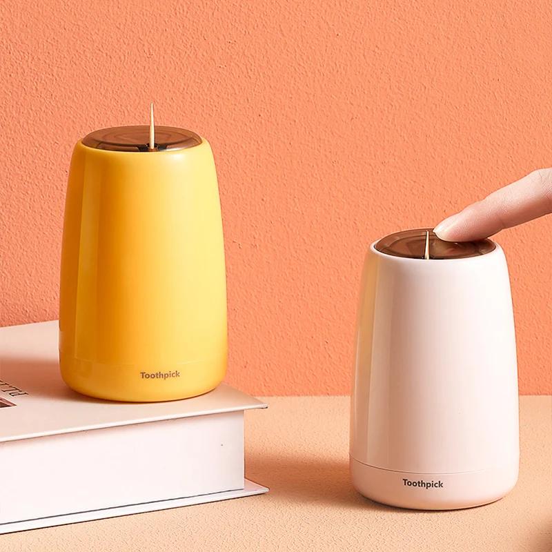 Simple Press Automatic Pop-up Toothpick Box Cleaning Teeth Toothpick Holder Restaurant Hotel Home Toothpick Storage Dispenser