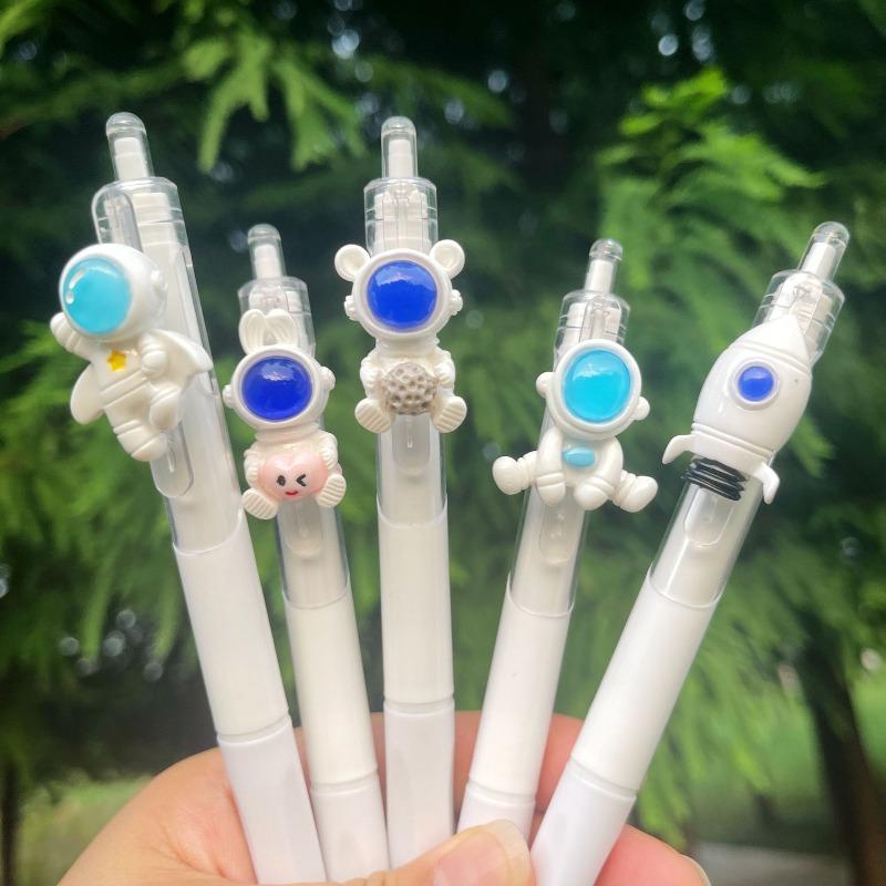 1Pc Cartoon Astronaut Neutral Pen Cute Space Planet Press Pens 0.5mm Black Ink Student Writing School Office Stationery Gift