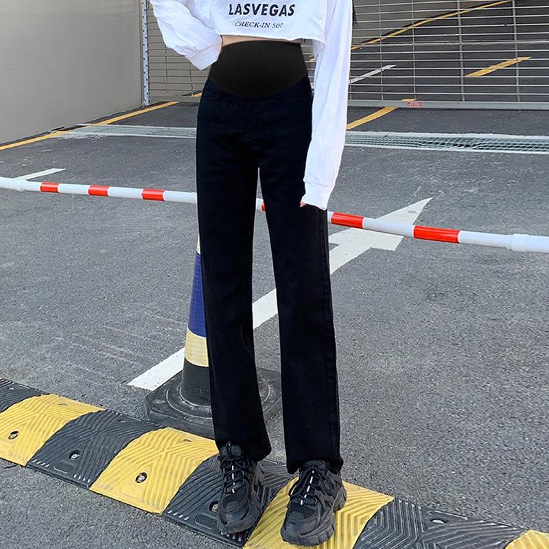 2025 Versatile High Elasticity Wide-Leg Maternity Denim Pants