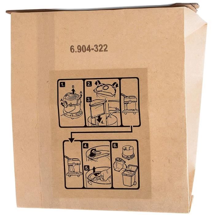 Vacuum Cleaner Bag for Karcher WD2 MV2 A2000 A2003 A2064 A2099 Replacement Dust Bags 6.904.-322 [Pack of 10] Phonillico®