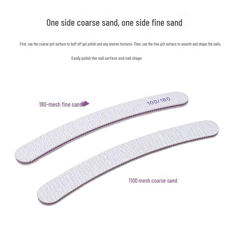 Double-Sided Gray Nail File: Durable Sandpaper Strip for Shaping and Repairing Nails.