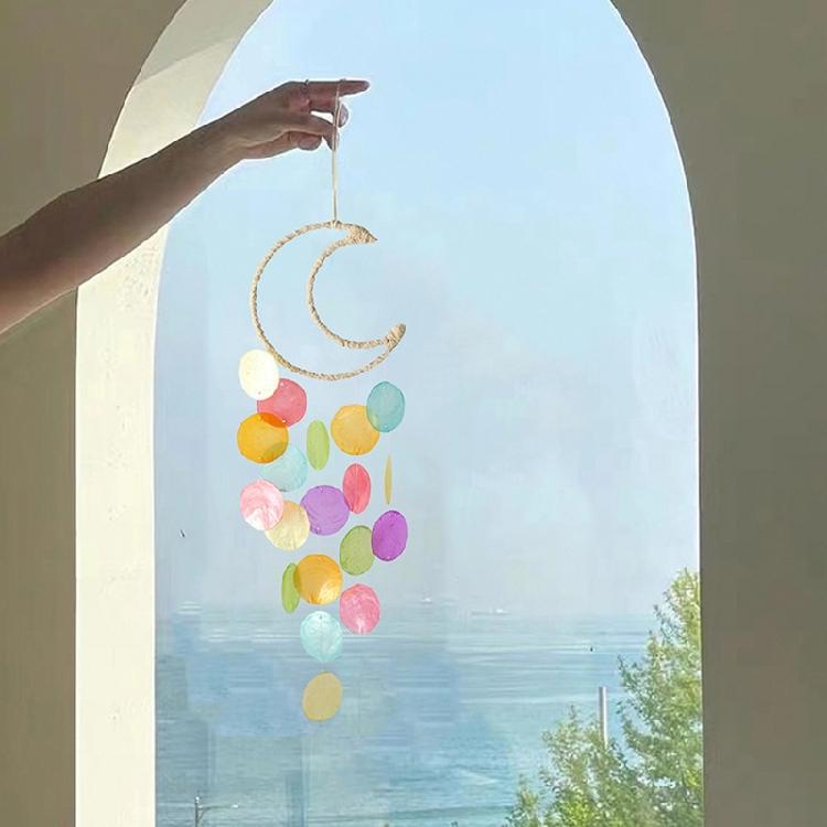 Handcrafted Capiz Shell Windchime Coastal Styles Decors forOutdoors Indoor,Garden Decorations Wind Chimes for Outside