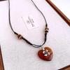 Bohemian Heart Pendant Necklace Vintage Ethnic Style Versatile Jewelry Women High-End