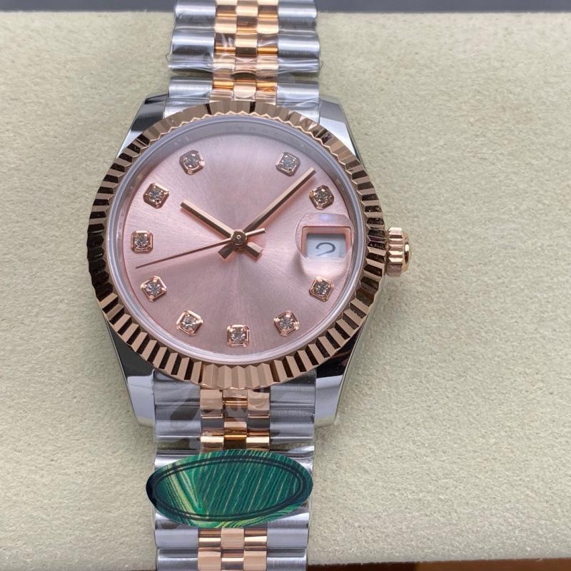 Lao Jia Ri Zhi Dvoubarevné pánské automatické hodinky 31 mm, perleť, nerezová ocel, s diamanty, funkce kalendáře